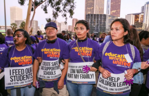 SEIU workers at a protest 