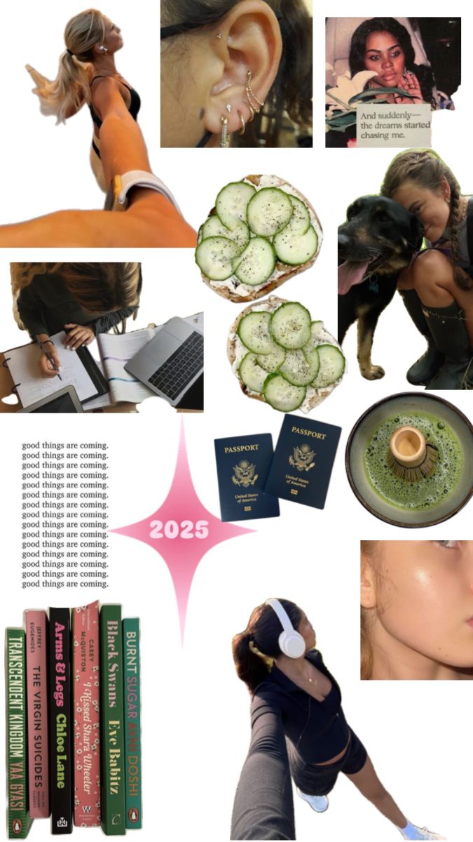 Isabel Lopez’s collage ideas of New Year’s resolutions