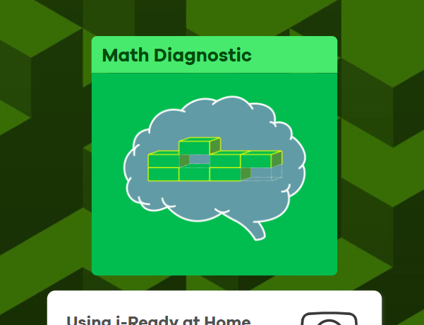 The iReady math testing screen 